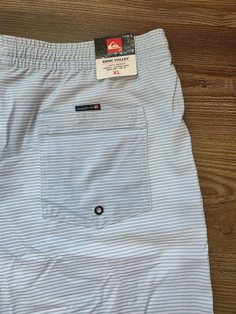🔹️NWT Quicksilver Blue Stripe Deluxe Quick Dry Swim Shorts Men's XLarge